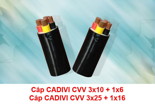 Cáp CADIVI CVV 3x10 + 1x6 - 3x25 + 1x16 0.6/1kV - Cáp Ngầm Hạ Thế