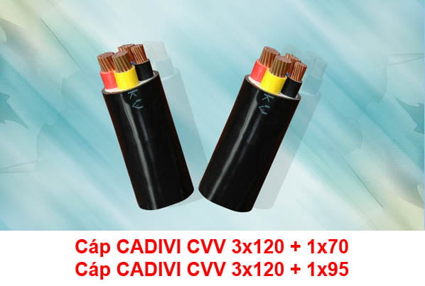 Cáp CADIVI CVV 3x120 + 1x70, CVV 3x120 + 1x95 0.6/1kV - Cáp Ngầm Hạ Thế