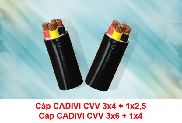 Cáp CADIVI CVV 3x4 + 1x2,5 - 3x6 + 1x4 0.6/1kV - Cáp Ngầm Hạ Thế