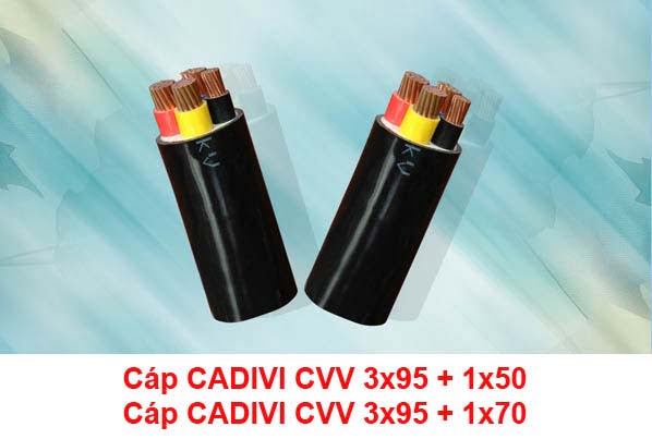 Cáp CADIVI CVV 3x95 + 1x50, CVV 3x95 + 1x70 0.6/1kV - Cáp Ngầm Hạ Thế