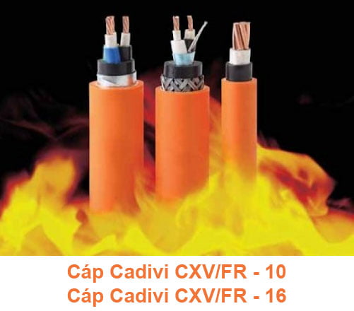 Cáp Chống Cháy CADIVI CXV/FR 10mm2, CXV/FR 16mm2 0.6/1kV