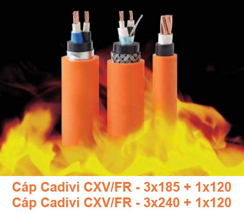 Cáp Chống Cháy CADIVI CXV/FR 3x185 + 1x120mm2, CXV/FR 3x240 + 1x120mm2