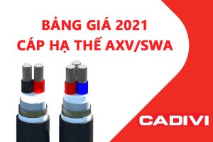 Bảng Giá Cáp Nhôm Hạ Thế - AXV/SWA CADIVI 0,6/1 kV 2021