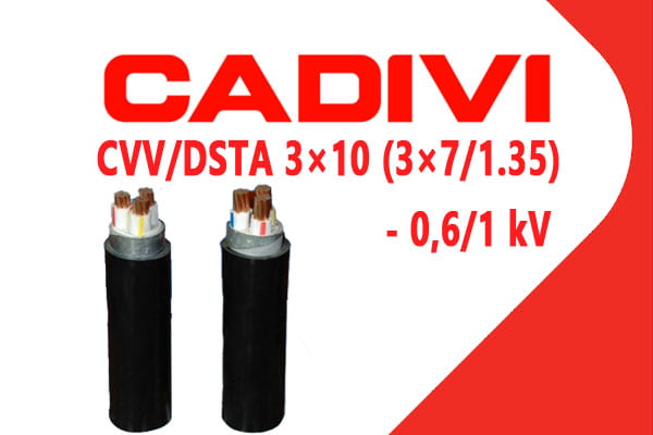 Cáp Ngầm Hạ Thế CVV/DSTA 3×10 (3×7/1.35) - 0,6/1 kV - Giáp Băng Thép