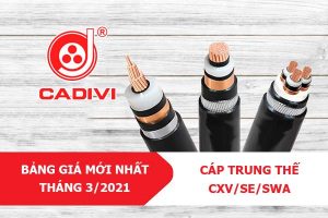Giá Mới Nhất [3/2021]: Cáp Trung Thế CADIVI - CXV/SE/SWA - 24kV