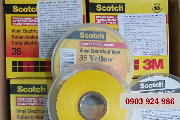 Băng Keo Điện Màu Vàng - Scotch 35 - Thương Hiệu 3M