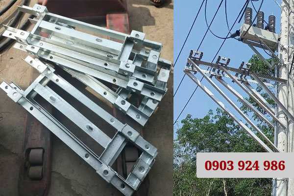 Bộ đà lắp TU TI trên cột bê tông ly tâm