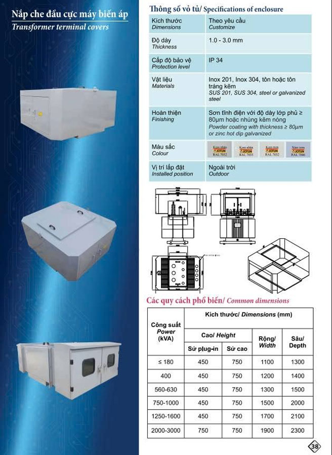Nắp che đầu cực máy biến áp THIBIDI