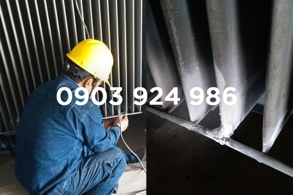 Hàn cánh tản nhiệt máy biến áp 3 pha