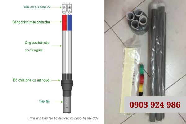 Cấu tạo đầu cáp co nguội hạ thế TTE
