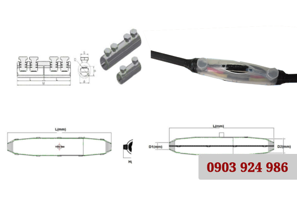 Thông số kỹ thuật Hộp nối cáp ngầm đổ keo Resin TTE