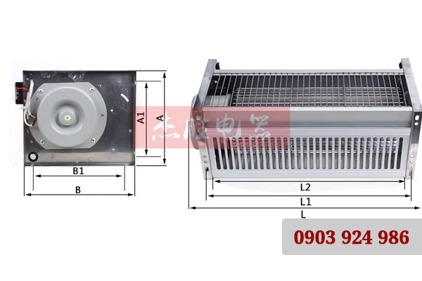 Bản vẽ cấu tạo quạt máy biến áp khô dạng lồng sóc